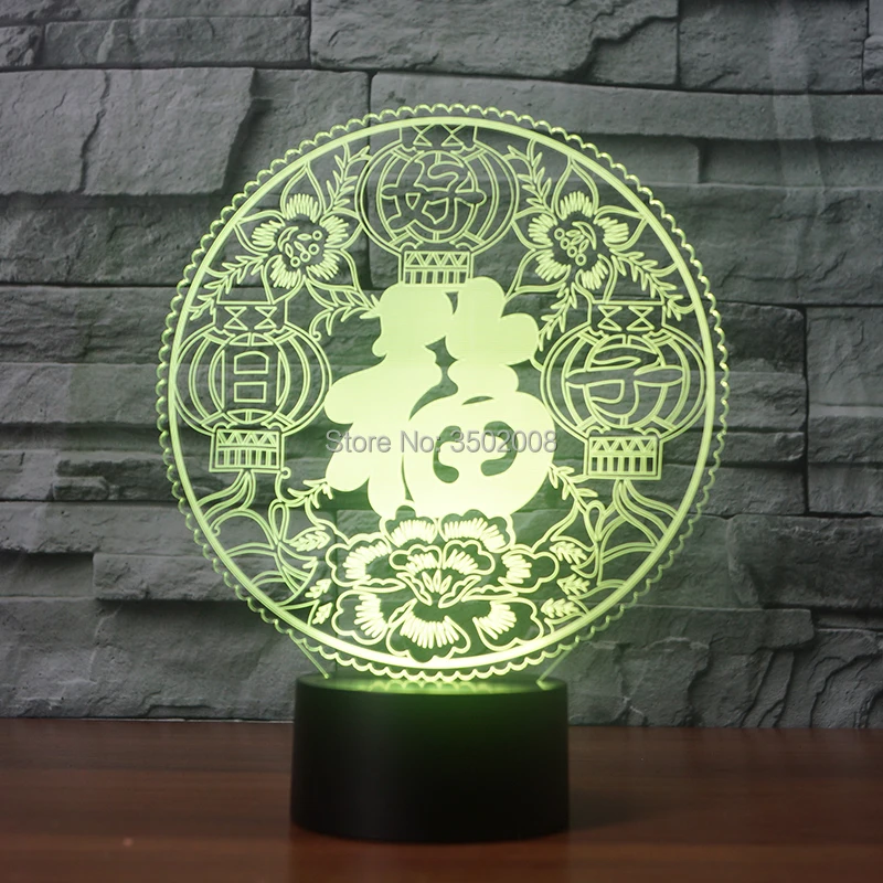 Креативный ночник в китайском стиле 7 меняющихся цветов качестве праздничного