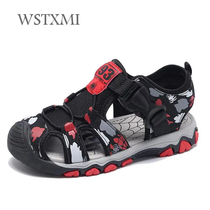 Новая детская летняя пляжная обувь сандалии для мальчиков повседневные крутые с
