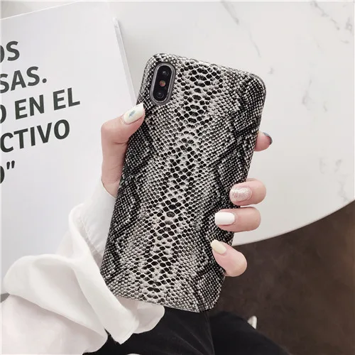 1 Винтажный чехол для телефона из змеиной кожи для iphone XS Max, Матовый Мягкий ТПУ чехол для iphone 11 11pro max X XR XS 6 6s 7 8 plus, задняя крышка - Цвет: 1