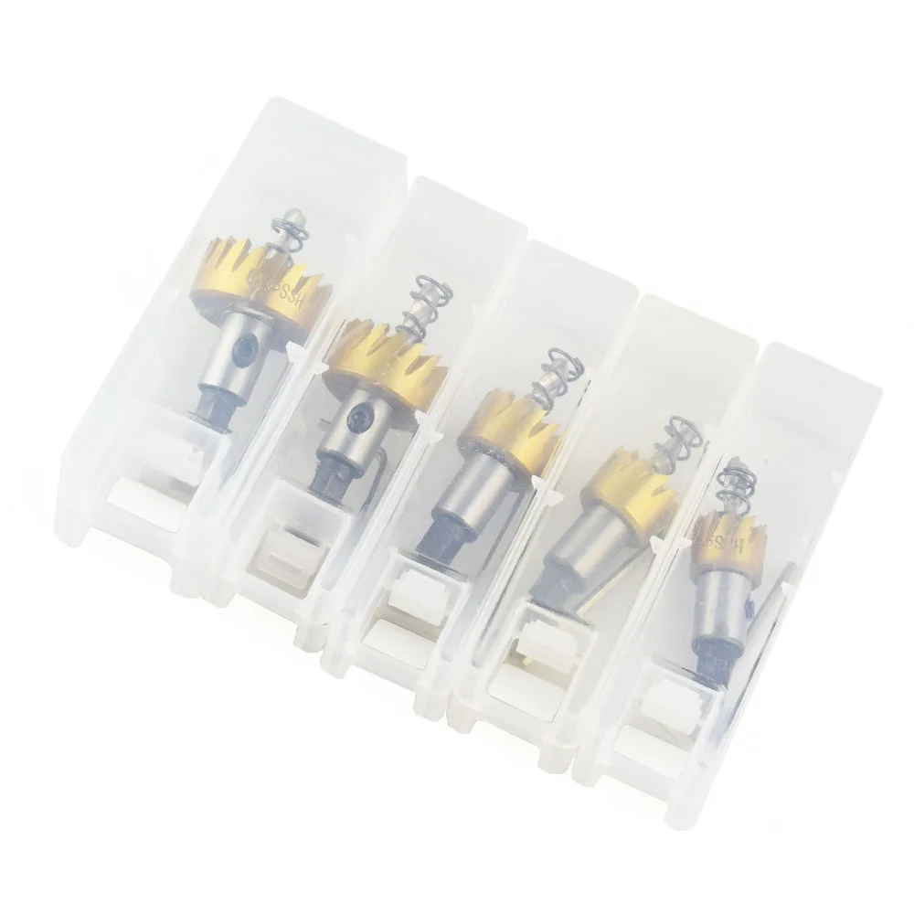 NEWACALOX 5 шт./компл. 16-30 мм набор корончатых Сверл Из наконечник Сверла по металлу Титан отверстия для бутылок набор кольцевая пила Резак из быстрорежущей инструментальной стали для обработки металла дерево сверления отверстий