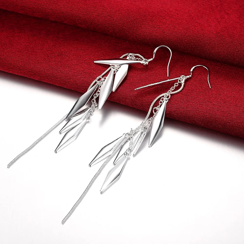 Бренд gnimegil геометрические серьги подвески в форме серебряного цвета длинные с кисточками для женщин Bijoux