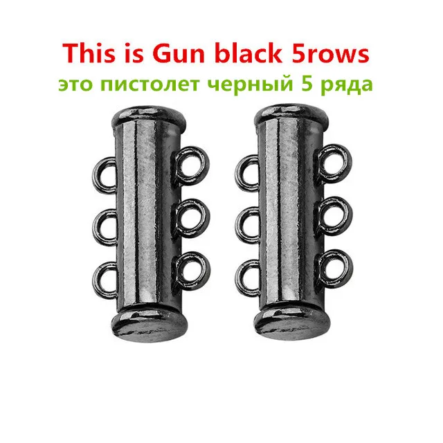 Gun black 5rows Fostfo Лидер продаж 5 шт./лот медь сильные магнитные замочки для ожерелья браслеты конец застежки Разъем Diy ювелирных изделий поставки - Цвет: Gun black 5rows