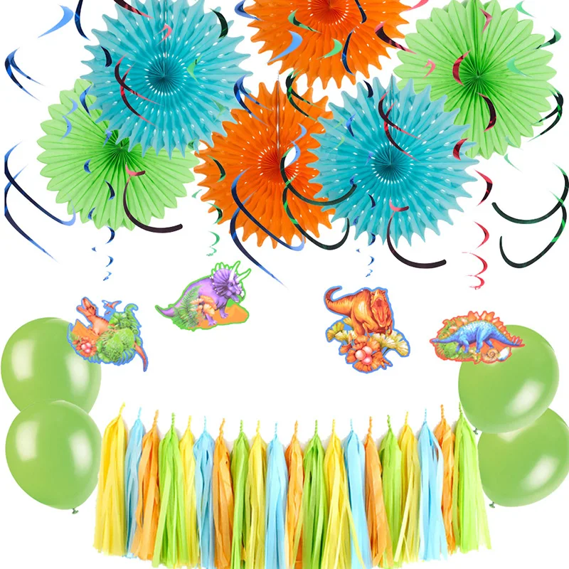 Детский душ мальчик динозавр тема украшение для вечеринки воздушный шар бумага