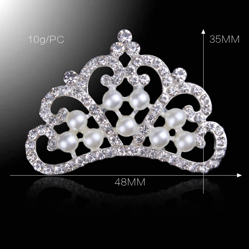 5 ШТ. Flatback Корона с Жемчугом Металл Горный Хрусталь Кнопки Сплава Свадебный