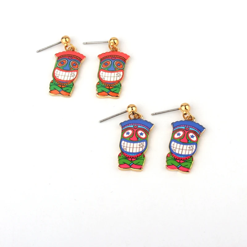 1 пара японского аниме мультфильм милый клоун Piecring Earstud серьги ювелирной эмалью