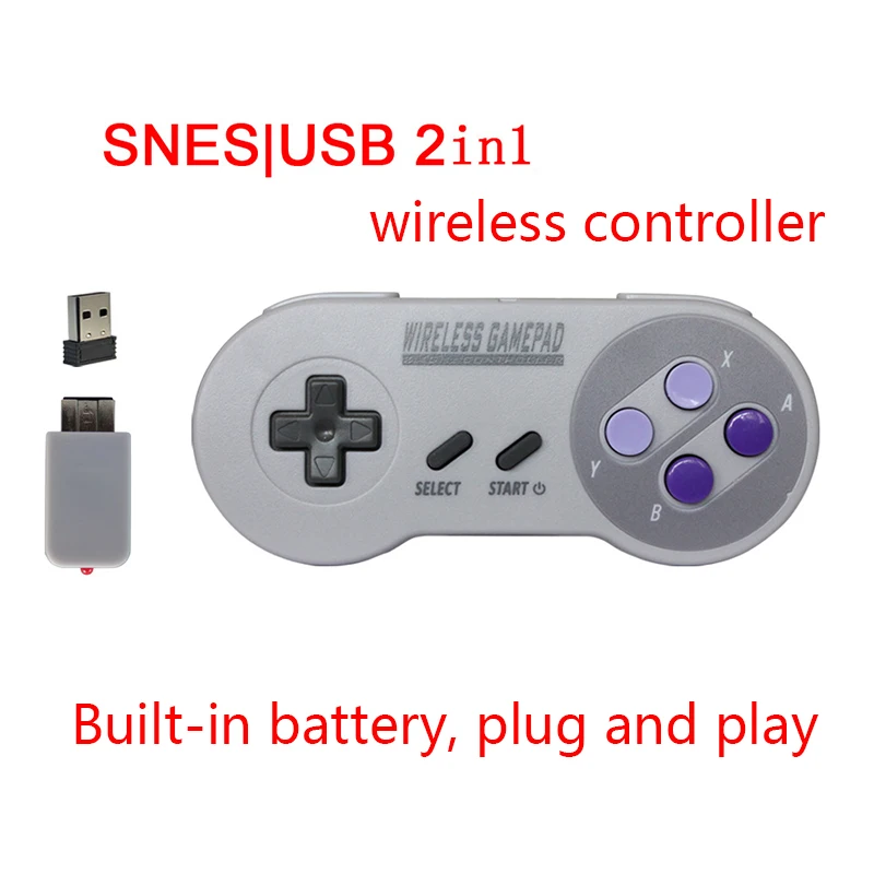 Беспроводной мини геймпад SNES джойстик USB приемник для беспроводного контроллера