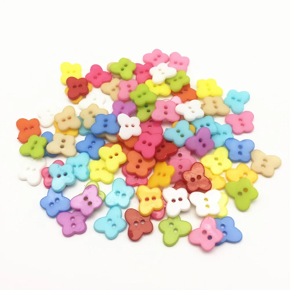 

500pcs 11X13mm Plastic Butterfly Buttons 2 Hole Shirt Sewing Button Garment Accessories For Scrapbooking Embellishments