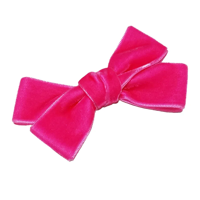 hot pink 12 шт./партия 3,8 дюймов бархатные банты для волос детский зажим для волос ребенок Аллигатор шпильки для волос аксессуары для волос ручной работы - Цвет: hot pink
