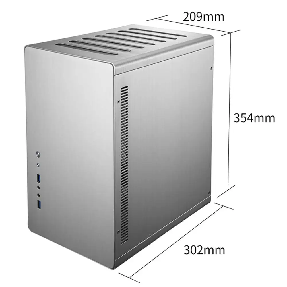 c Алюминиевый сплав мини-чехол для настольного компьютера для M-ATX ITX материнская плата серебристый чехол для компьютера башни с 4 слотами расширения - Цвет: c