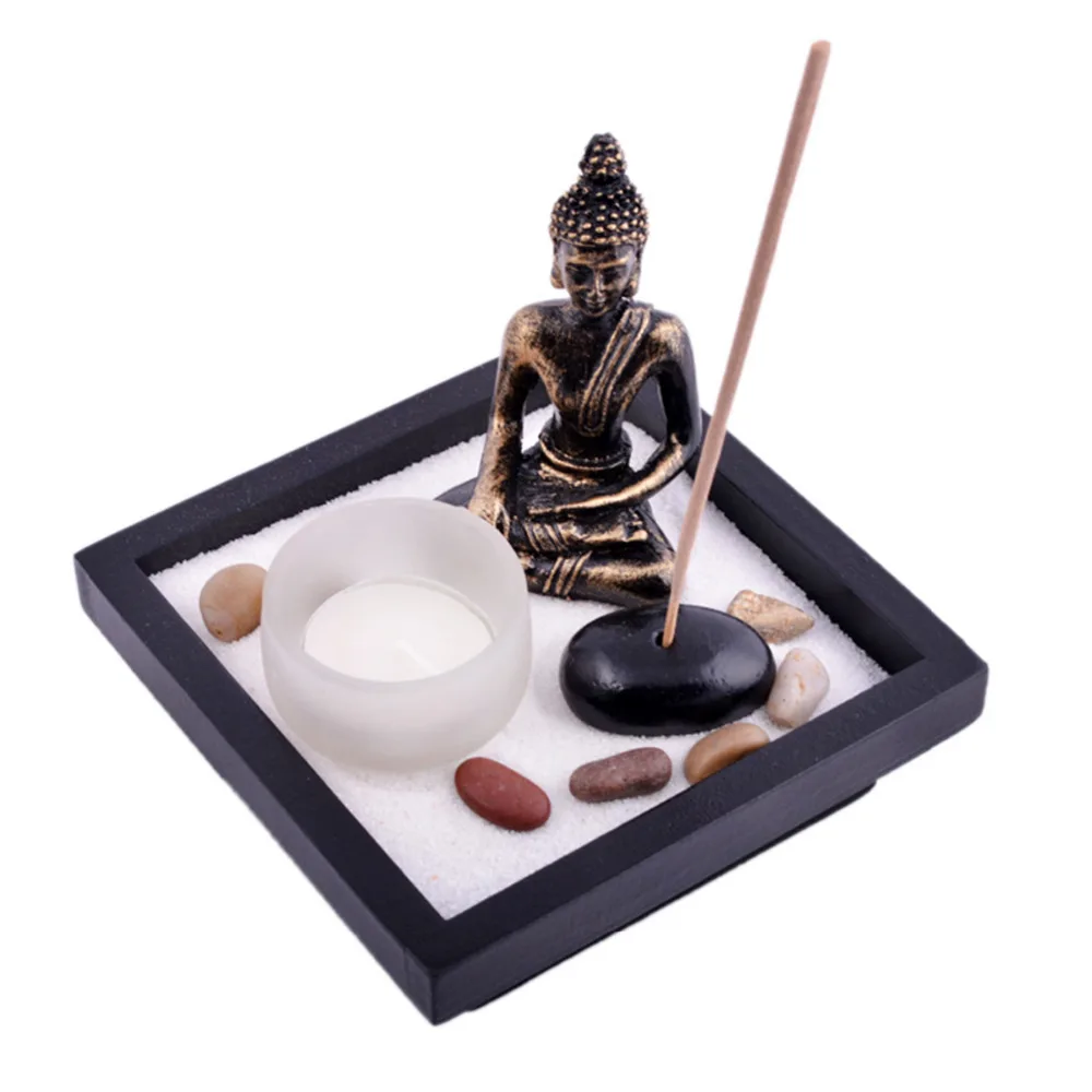 Из мультфильма «Холодное сердце» сад Garten песок Будды камни Tealight Ладан держатель Feng Shui T1020