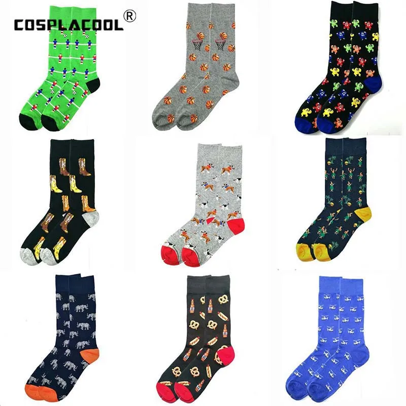 Мужские носки [COSPLACOOL] хлопковые забавные короткие с мультяшными животными