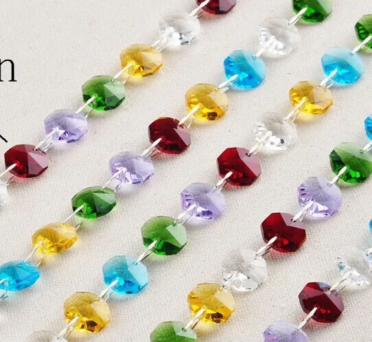 Разноцветные стеклянные хрустальные гирлянды 5 метров центральные части