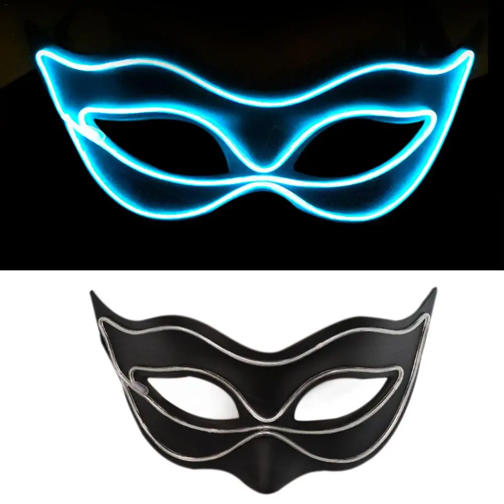 8 Colors Glowing Mask Cold Light V-Mask 3 Modes LED Performance For Bar KTV Rave Costume Party Clubs Halloween 1PC J2 | Дом и сад