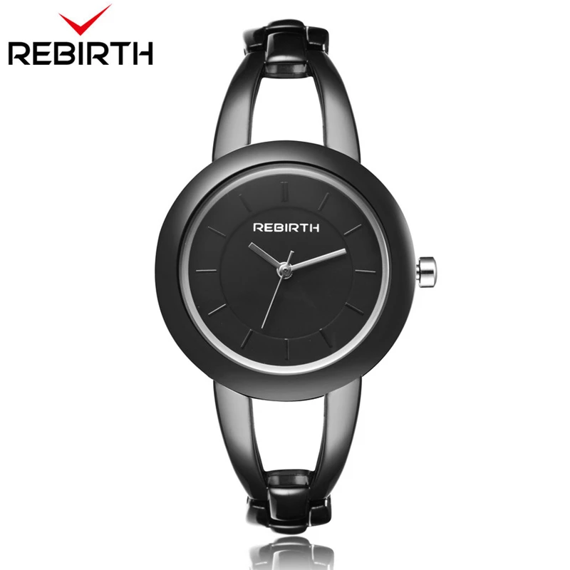 REBIRTH простые модные уникальный дизайн женские часы браслет из нержавеющей стали