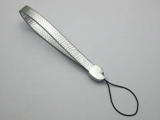 

10 Silver PU leather Phone/Mp3 Wristlet Lanyard Strap Fit 8mm Slide Charm