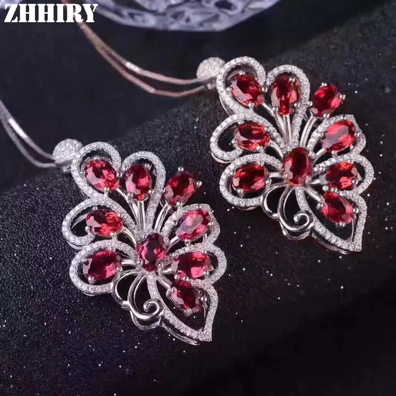 Женское ожерелье из серебра 925 пробы с натуральными гранатами|sterling silver gold|natural