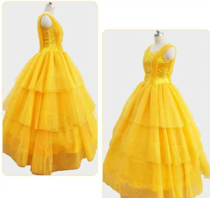2017 Красота И Чудовище костюмы принцессы Белль Платья для женщин фантазии платье