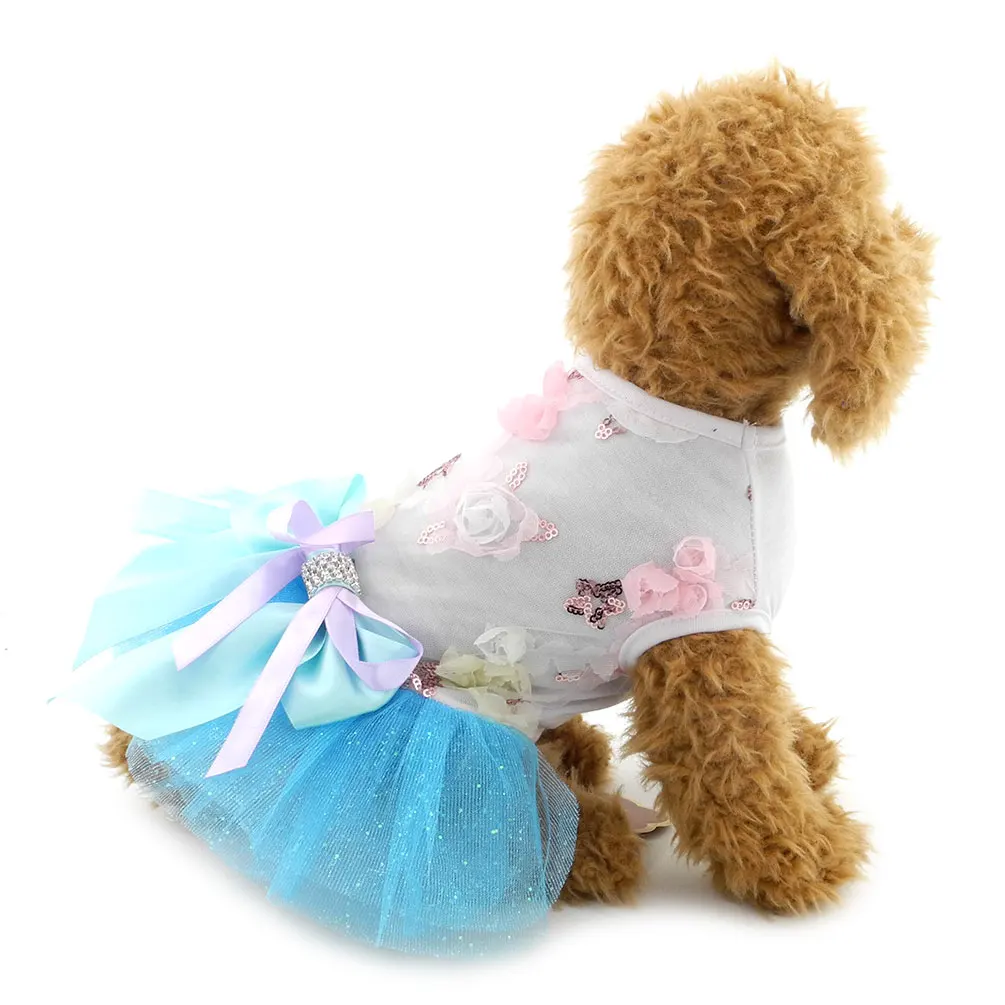 2017 платье пачка принцессы с изображением щенка маленькая юбка для собаки летняя
