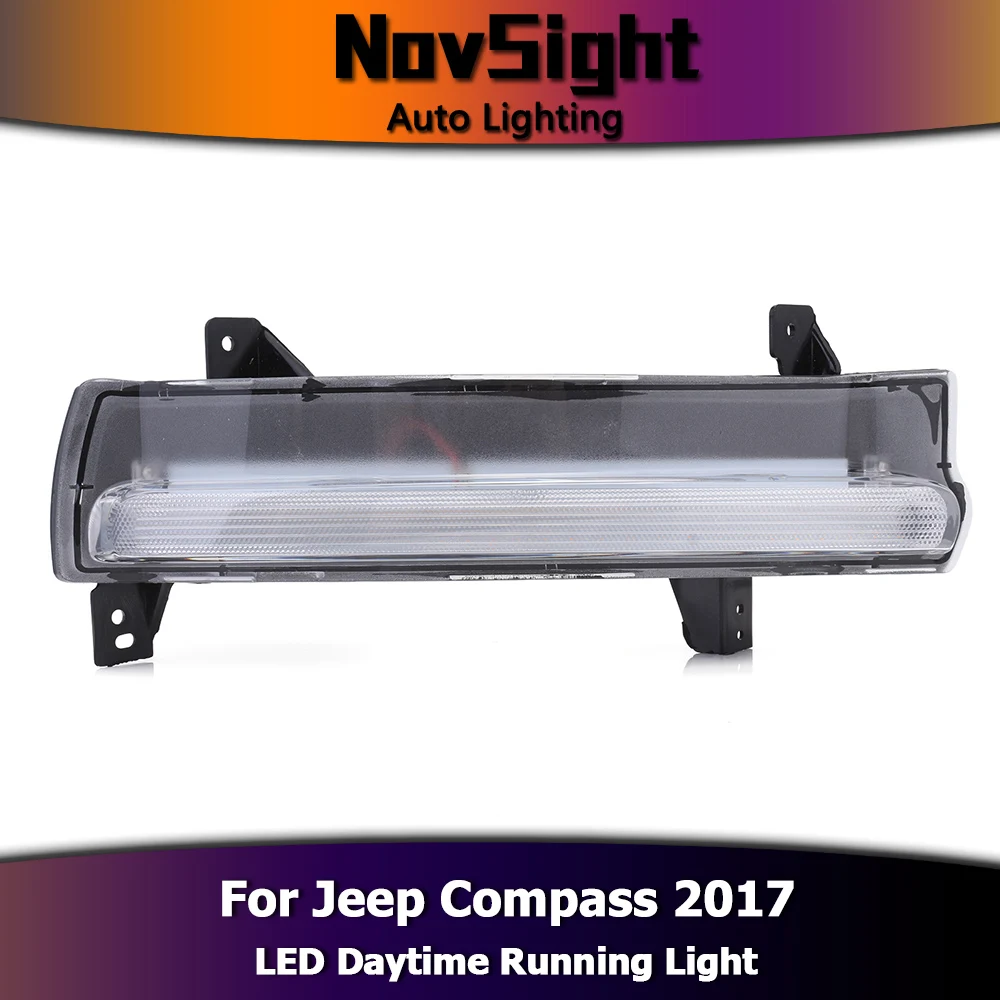 NOVSIGHT белая автомобильная светодиодная лампа для Jeep Compass 2017 дневная ходовая DRL с
