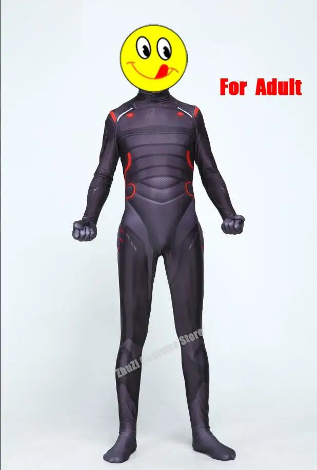 Adult Jumpsuit Игра Battle Royale Forniter Косплей Костюм Омега Oblivion link Zentai боди трико комбинезон костюм светодиодная маска Хэллоуин для детей - Цвет: Adult Jumpsuit