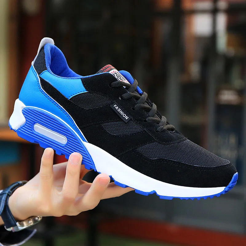 Autumn Men's Sports Shoes Men Flying Woven Breathable Casual Male Gray Black And White Lace-up Sneakers | Обувь