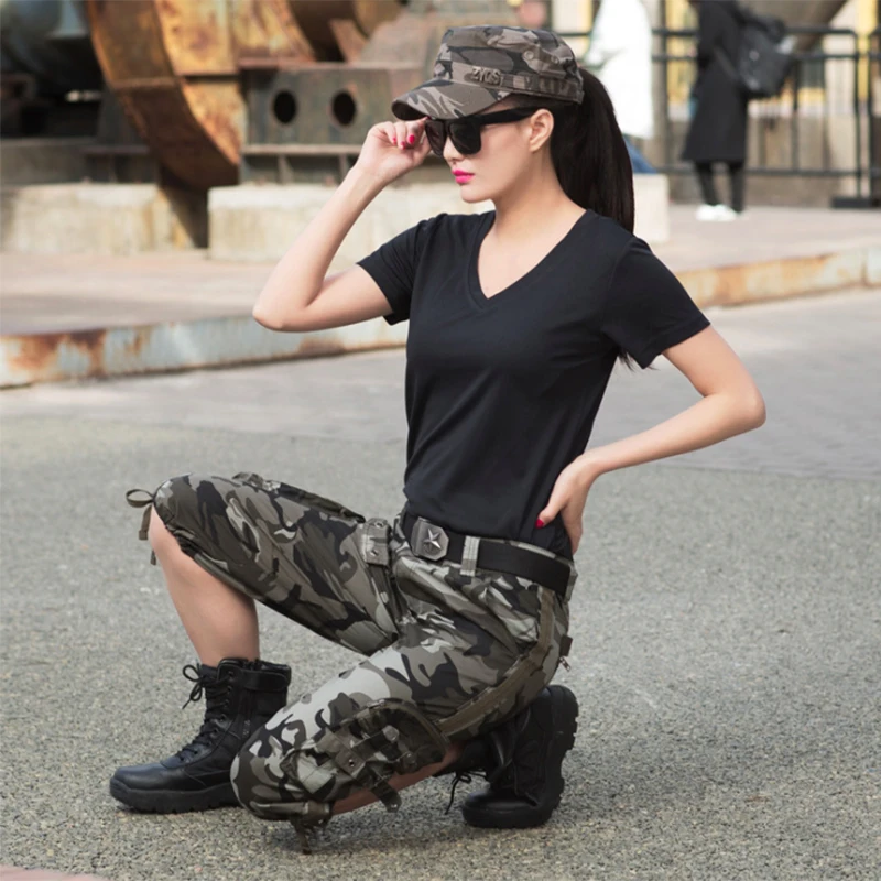 

ZYQS Army Fans Shorts Summer Pants Multi-Bag Women Camouflage Short Trousers Leisure Cotton Military Uniform Hiking Wholesale