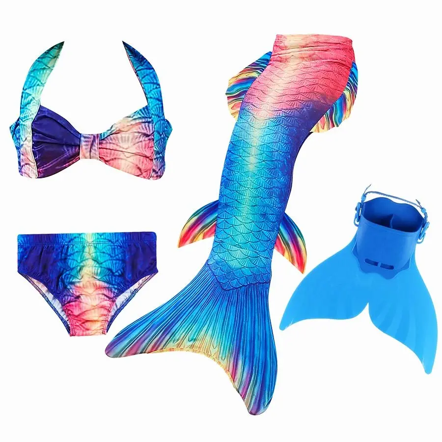Детский купальный костюм Русалочки для маленьких девочек с моноластами