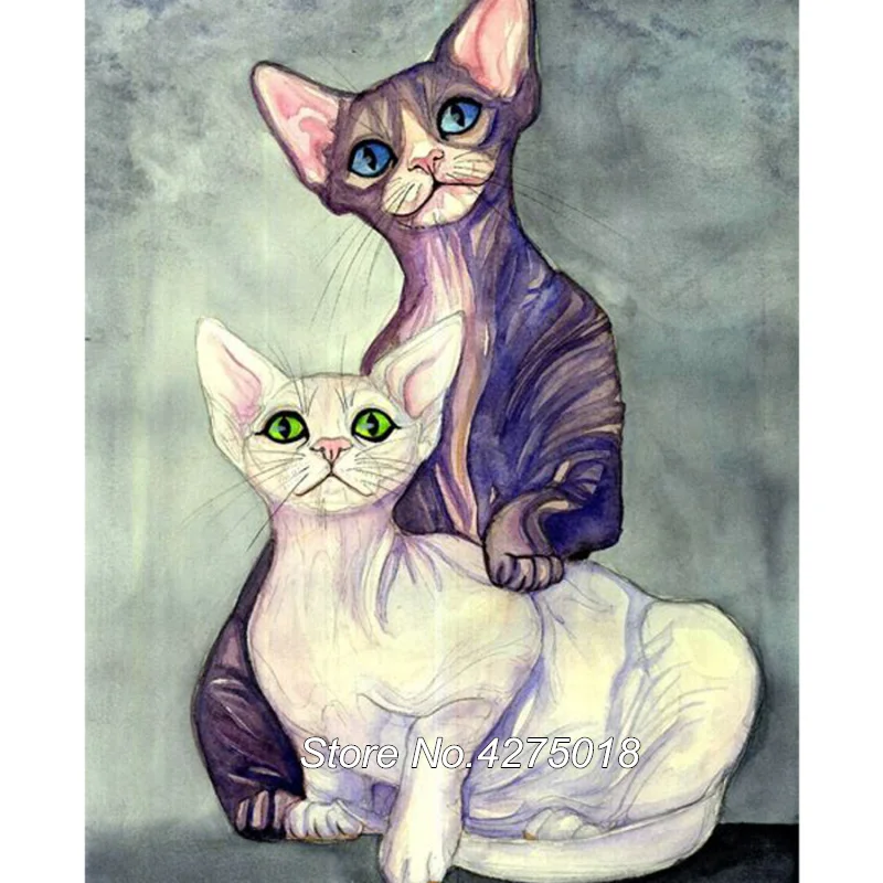 Алмазов картина полный дрель животного кошка Сфинкс искусство Алмазная вышивка