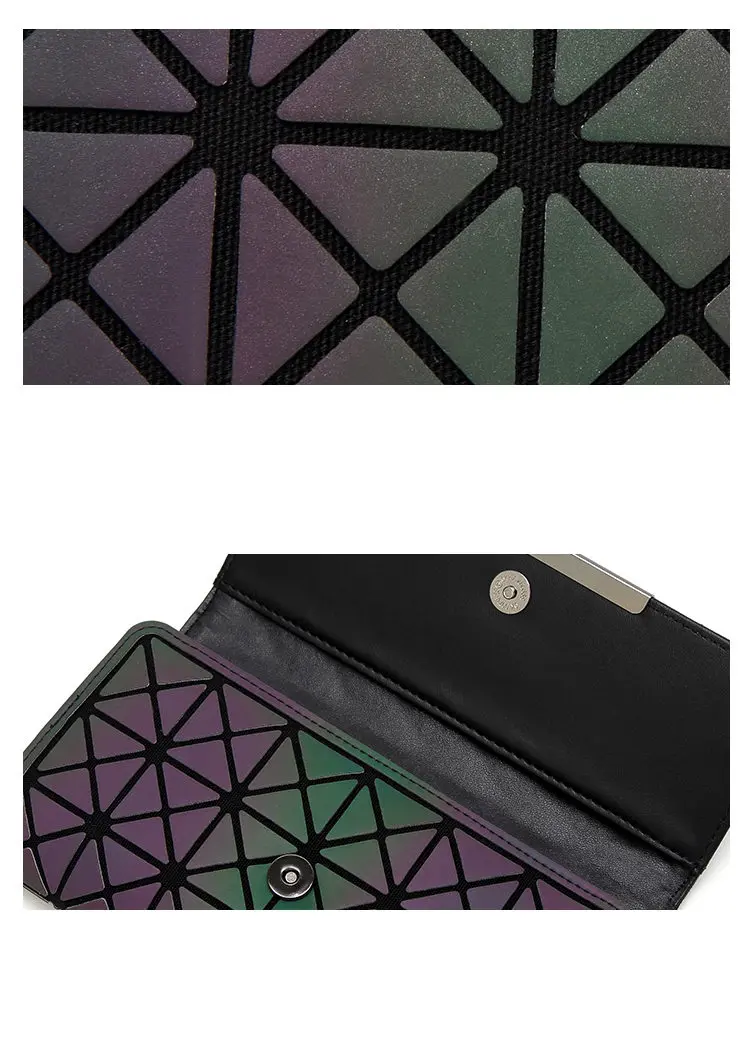 Luminous Wallets Card Holder Wallet Women Long Clutch Small Purses Lattice Standard Wallets Noctilucent Bag carteir