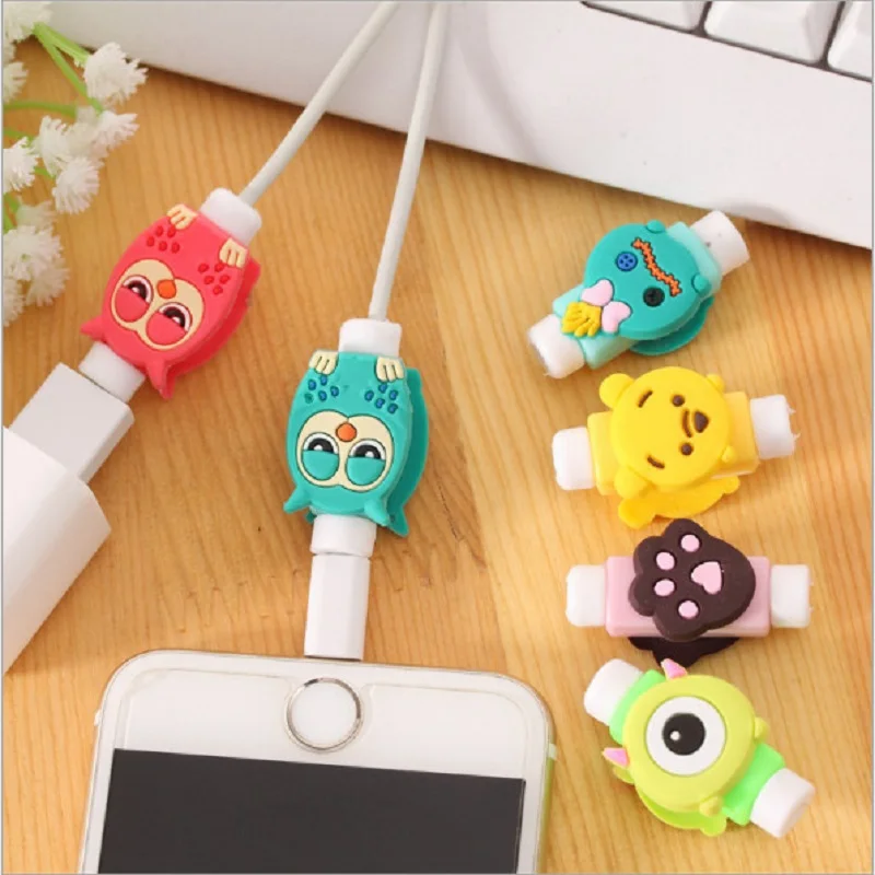 Милый мультяшный защитный кабель для зарядного устройства USB намотка кабеля