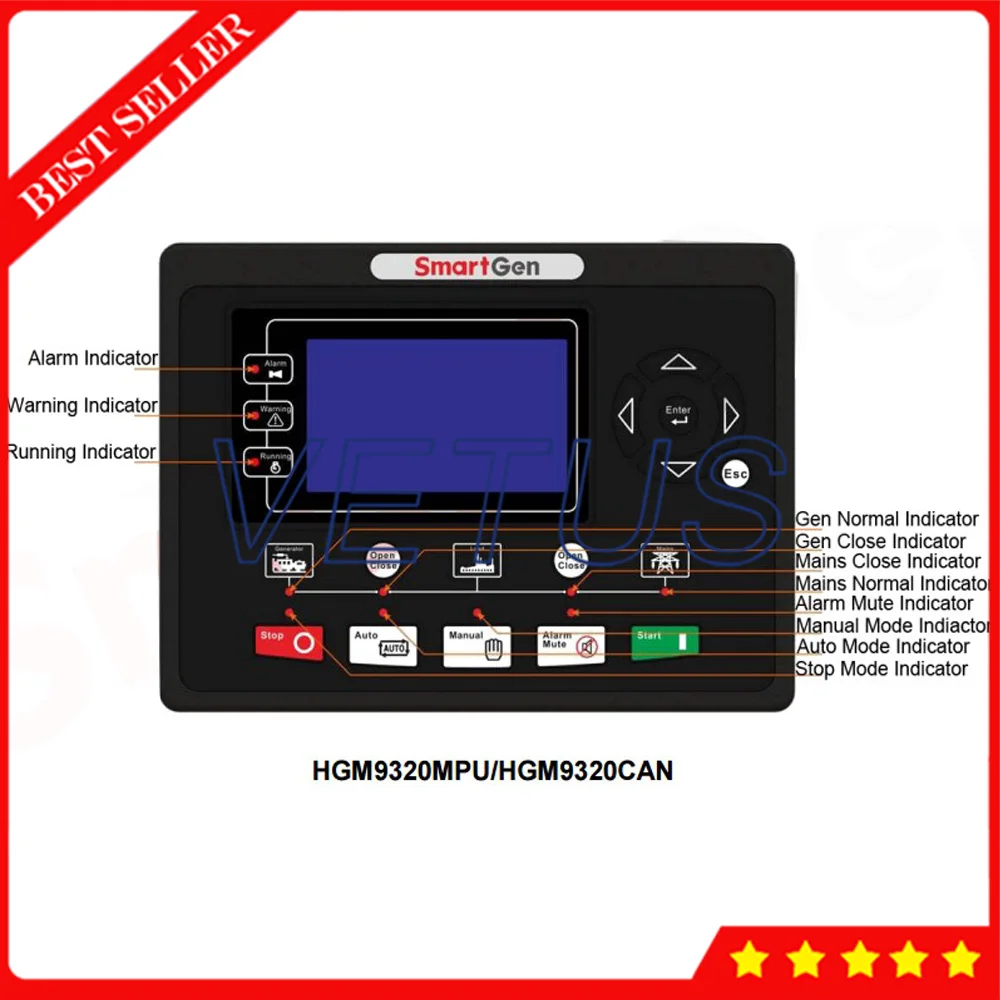 Модульный дизайн ЖК дисплей с подсветкой HGM9320CAN Genset контроллер ARM на основе 32 бит