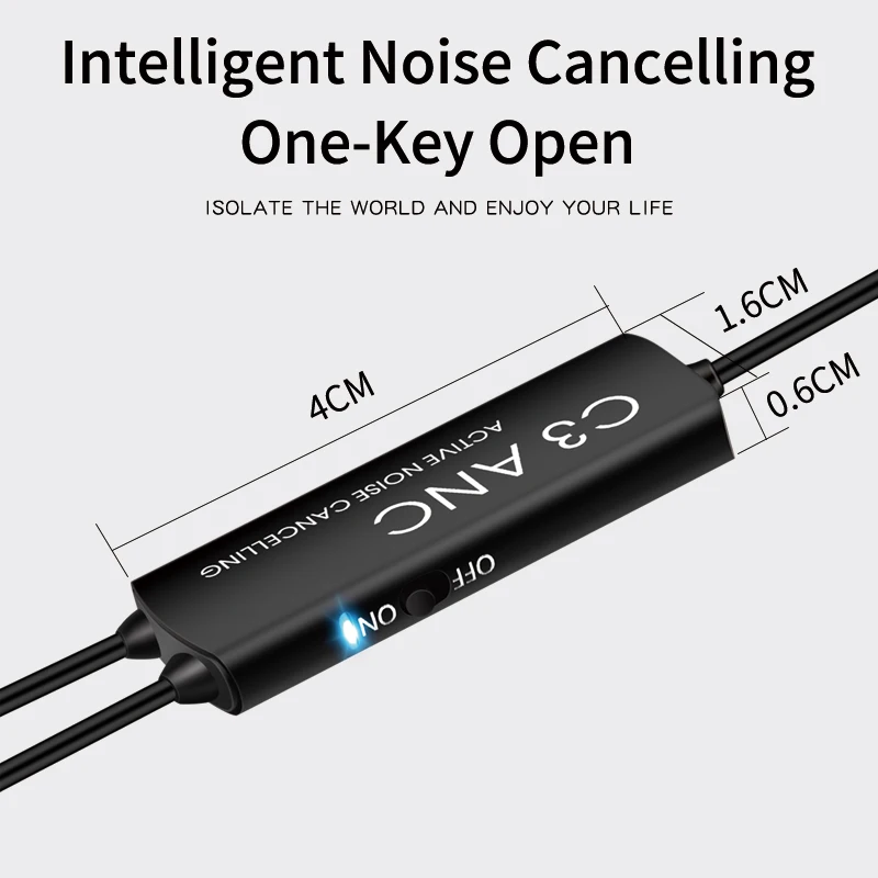 C3 ANC интеллектуальные наушники с активным шумоподавлением + металлические HIFI