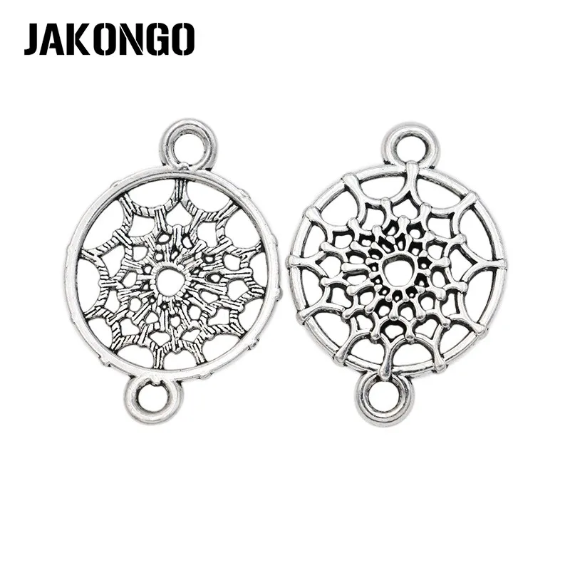 JAKONGO Античная Посеребренная 1 соединители Ловец снов для изготовления ювелирных