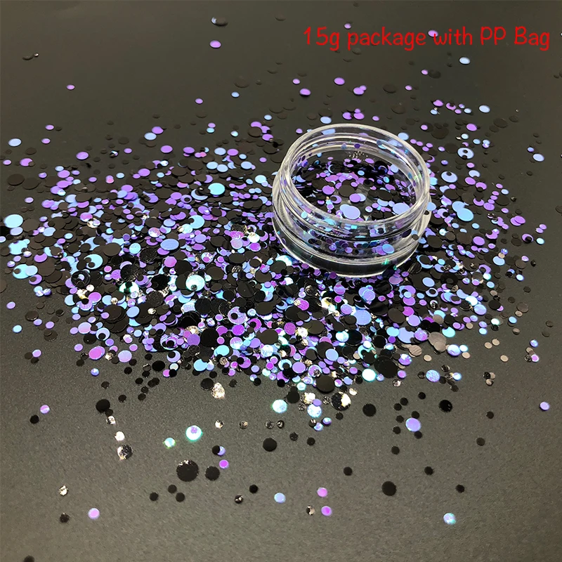 

New 15g/Bag Purple Color Shining Sequins For Nails Laser Flakes Chunky Glitters Powder Makeup Art Face Hair Fairy Body Decorated