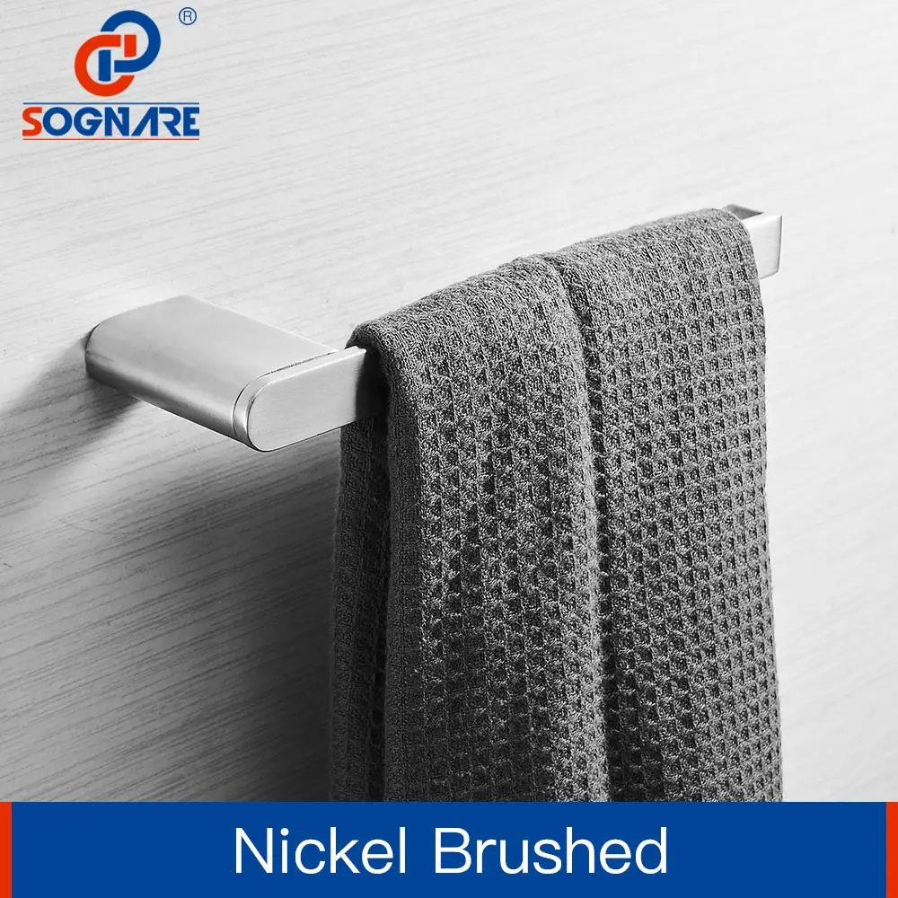 Nickel Brushed SOGNARE полотенце бар полотенце держатель для полотенец из нержавеющей стали аксессуары для ванной комнаты Набор Настенный полотенце рок ванная комната оборудование - Цвет: Nickel Brushed