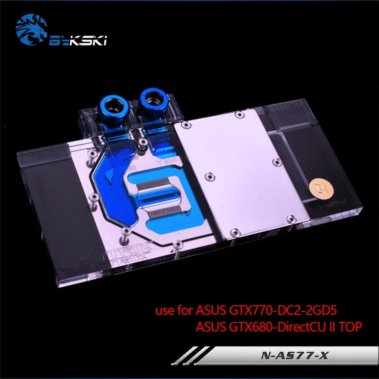 Водяной блок Bykski для ASUS GTX770-DC2 / GTX680 DCUII/полноэкранная графическая карта медный