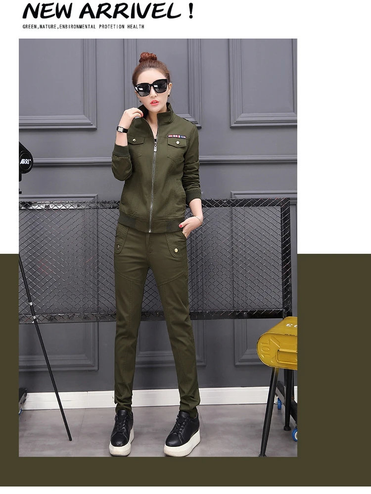 Размера плюс Conjunto Feminino Для женщин хлопковая кофта для детей с Военная камуфляжная куртка+ брюки для девочек Женский комплект 2 шт. 3XL 4XL 5XL