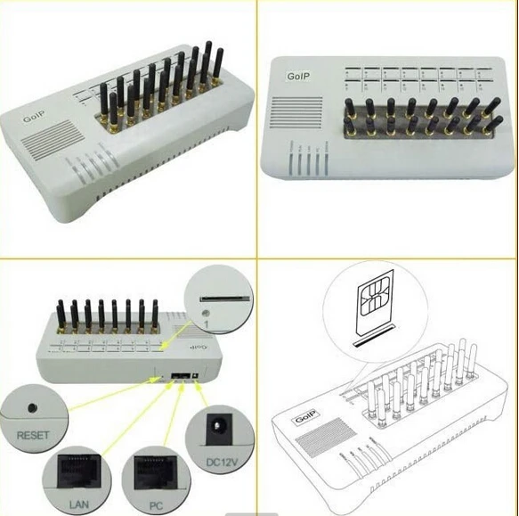 GSM VoIP GoIP Gateway GoIP-16 with SMS Support+Built-in Encryption+SIP Base |