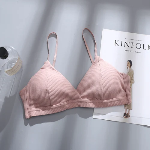 Pink Бюстгальтер без косточек с перекрестной спинкой, черный, белый, женский, пуш-ап, кружевной бюстгальтер, треугольный бюстгальтер, сексуальный, бесшовный, без косточек, нижнее белье, Soutien Gorge - Цвет: Pink
