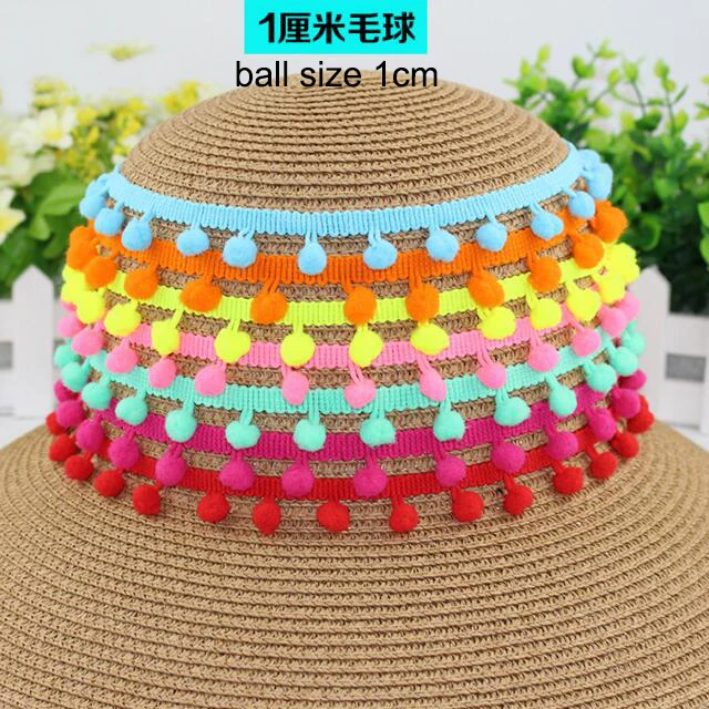 

40Yards /lot 1.9cm Colorful Pom Pom Lace Trim Ball Tassel Ribbon Handmade Fringe Sewing Fabric DIY Craft Sewing Accessary Lace