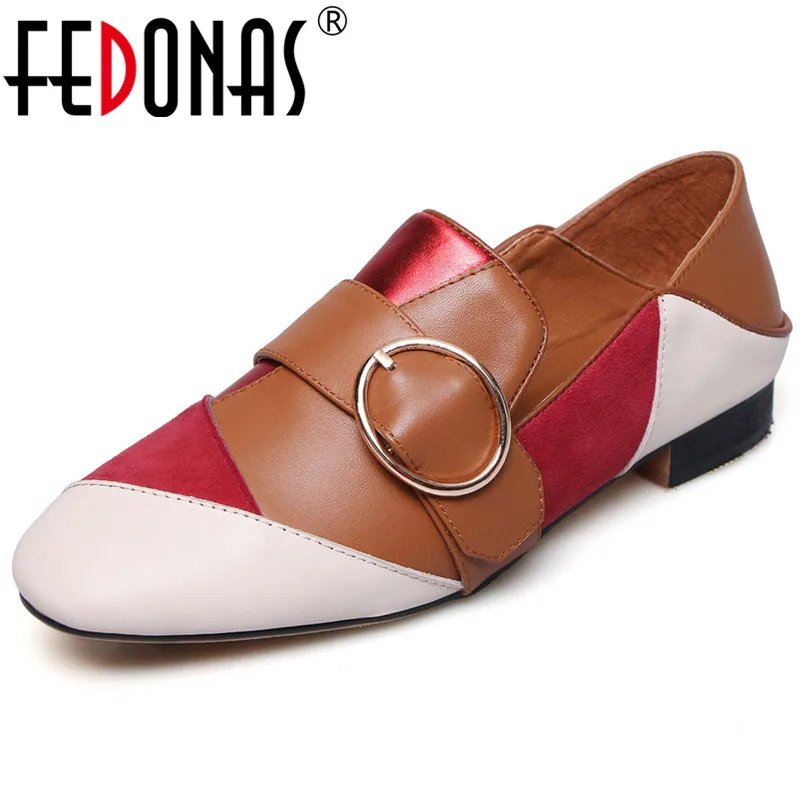Женские классические туфли-лодочки FEDONAS туфли из натуральной кожи на толстом