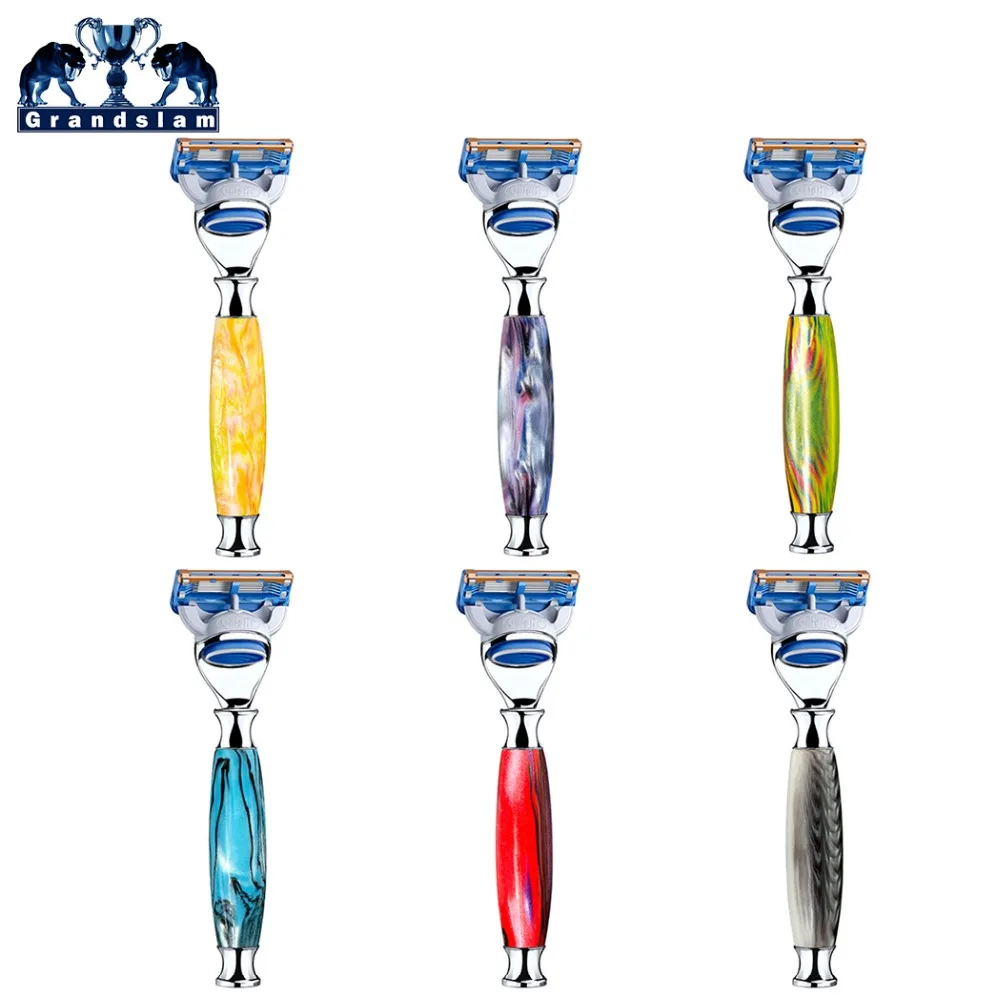 Grandslam Manual Cartridge 5 Layers Shaving Razor Handle For Man + 1pcs Layer Blade Black Gift Box | Красота и здоровье