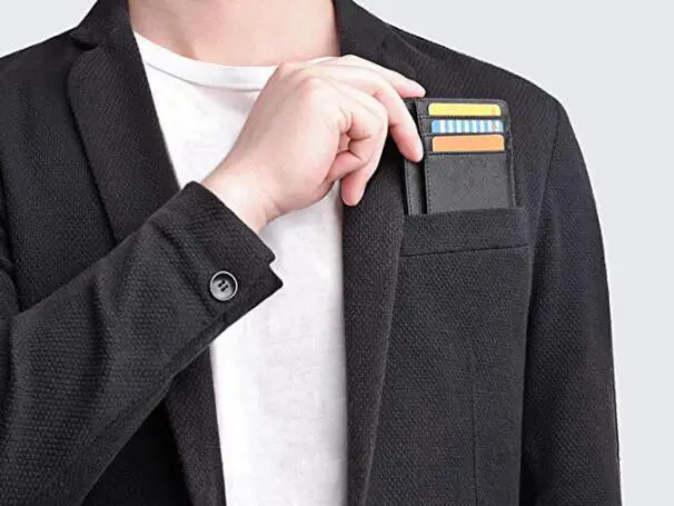 AU тонкий минималистский передний карман RFID Блокировка кожаные кошельки для мужчин и женщин