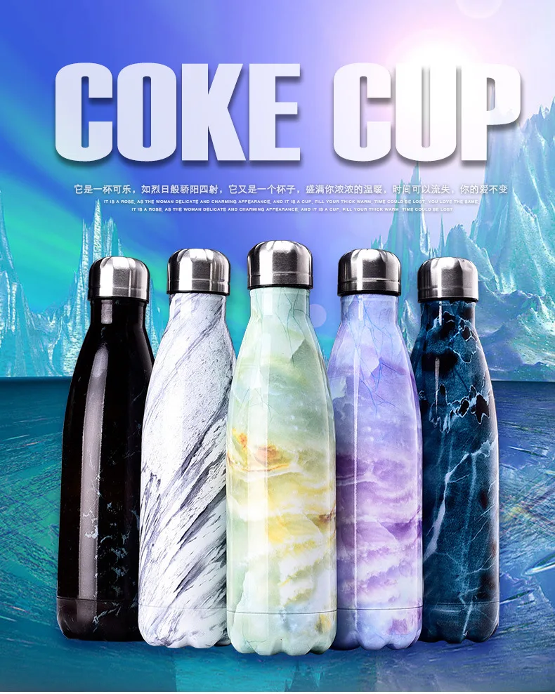 Оригинальность бутылки воды из нержавеющей стали спортивный термос чашки