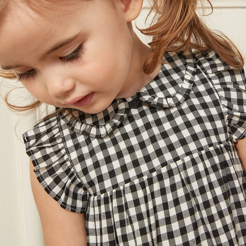 Новая летняя детская одежда Little Maven короткие клетчатые хлопковые блузки для