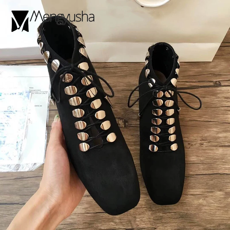 Из лакированной кожи роскошные ботильоны женщин Бренд Дизайн Замша botas