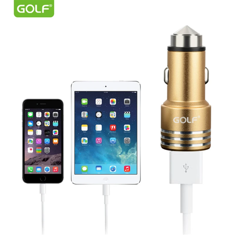 Автомобильное зарядное устройство GOLF Dual USB для iPhone Samsung LG Xiaomi мобильный телефон