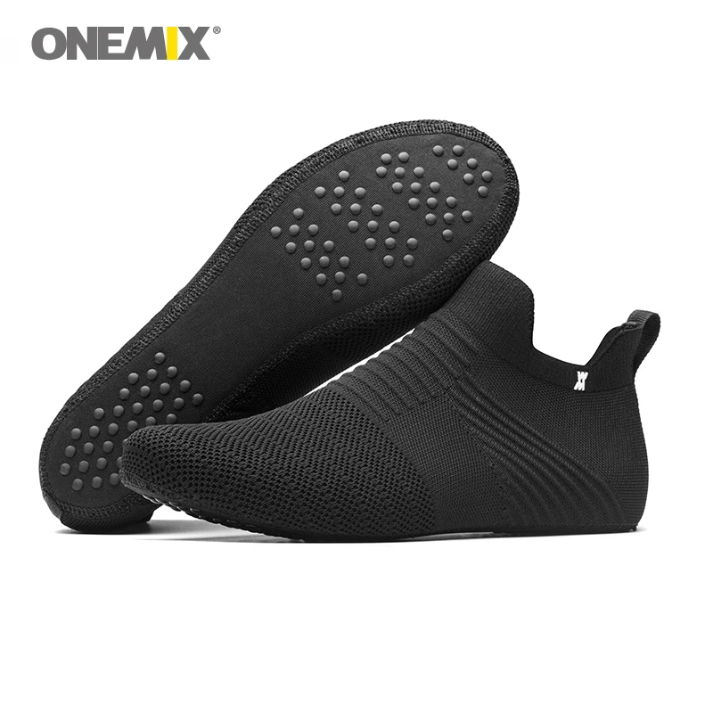 Onemix/мужская домашняя прогулочная обувь без шнуровки; домашние тапочки; белые высокие эластичные не клеящиеся, экологически легкие, красивые мужские домашние туфли