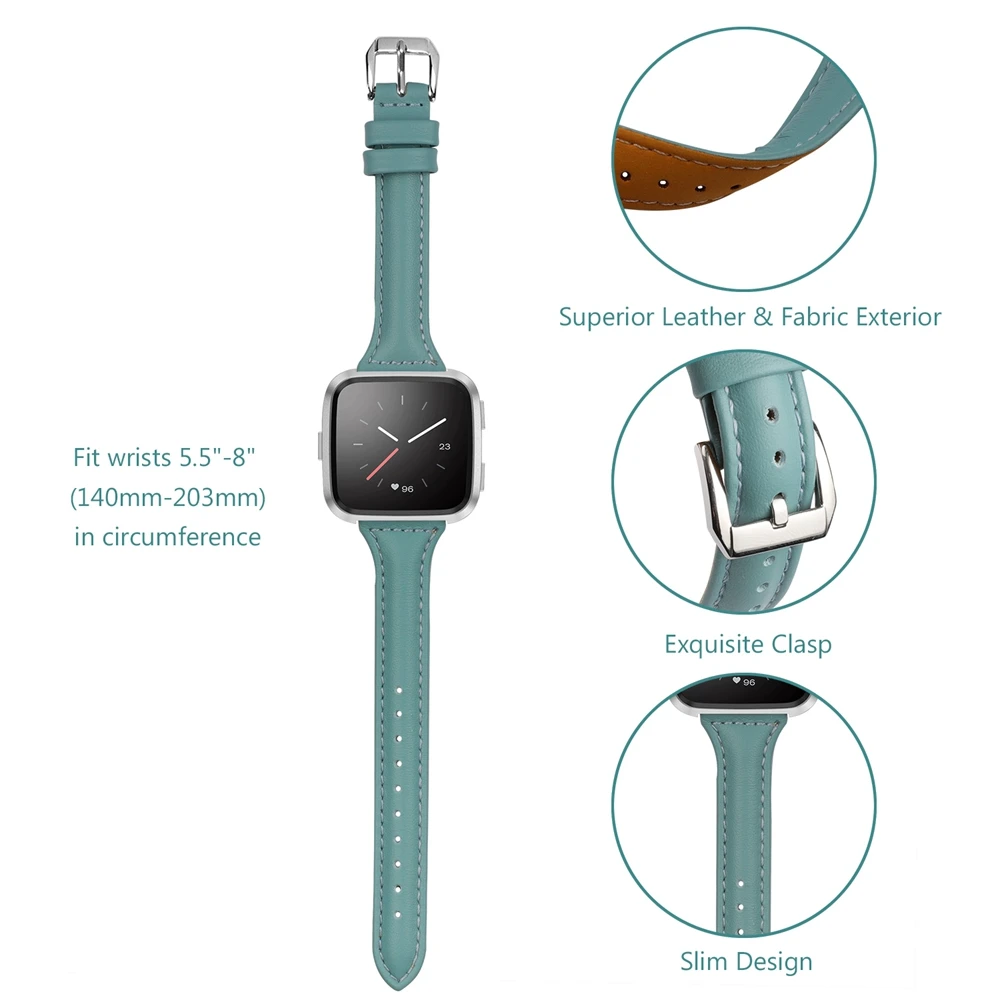 Силиконовый кожаный ремешок премиум класса браслеты Замена для Fitbit Versa Смарт