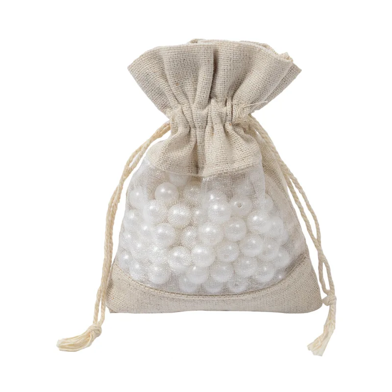 

50pcs Cotton bundle pocket creative window cotton bag jewelry gifts environmentally friendly handbags drawstring cotton bag
